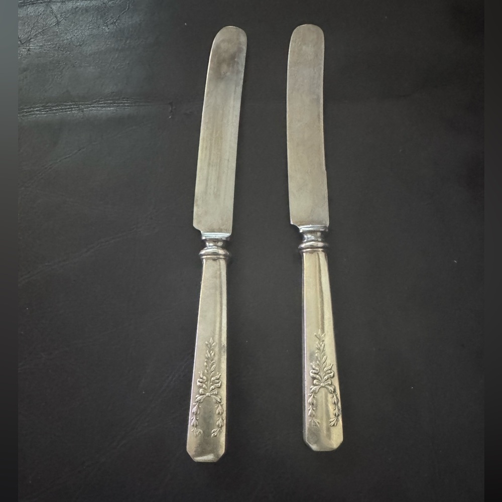 Elegant Latema Silver Knives with Floral Design